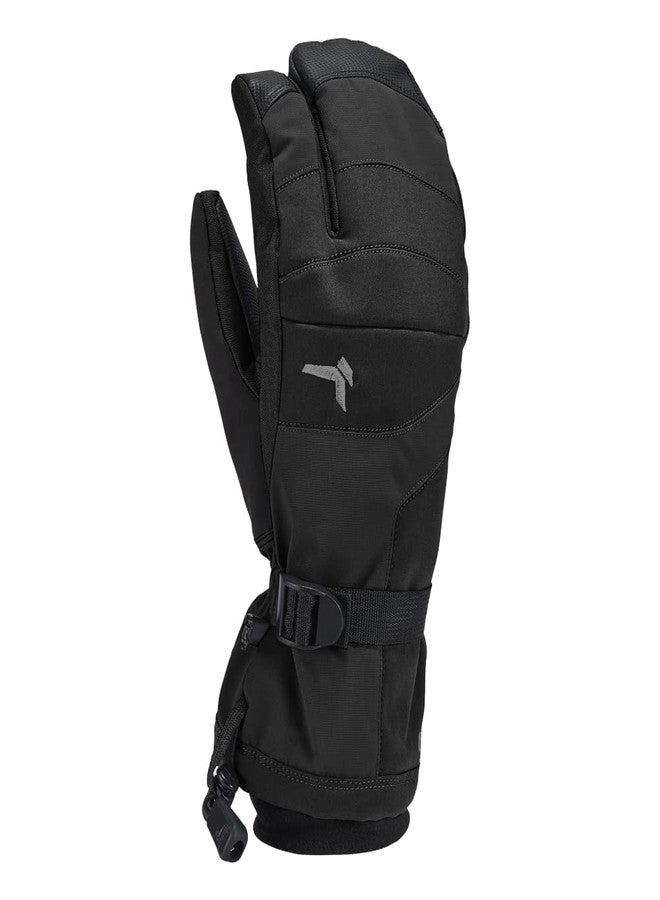 Kombi Women's Storm Cuff 3-Finger Soft Warm Insulated Waterproof Breathable Comfortable Durable Winter Skiing Gloves, Black, Small - Image 1